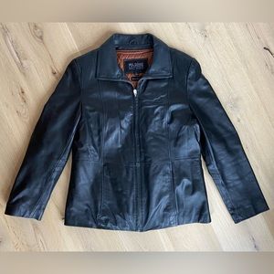 [Womens] Wilsons Leather Pelle Studio Black Leather Jacket (size L)